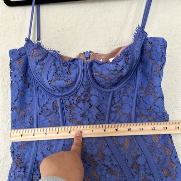 HOUSE‎ OF CB 'Lala' Lavender Lace Mini Dress purple corset NWOT size S - Picture 8 of 11